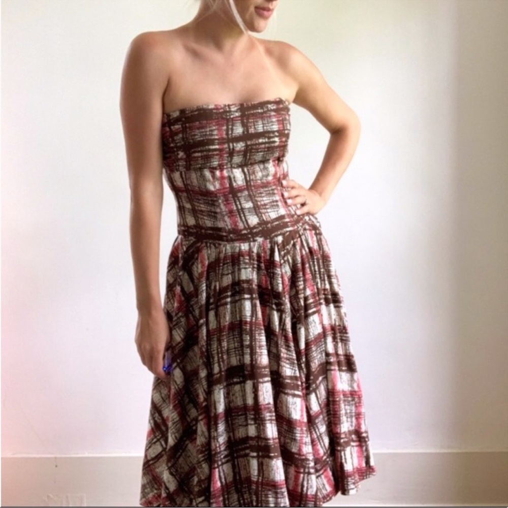 Anthropologie Elevenses Vintage Style Strapless Dress